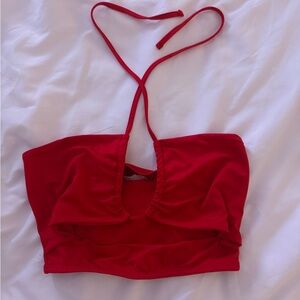 Red Halter Crop Top